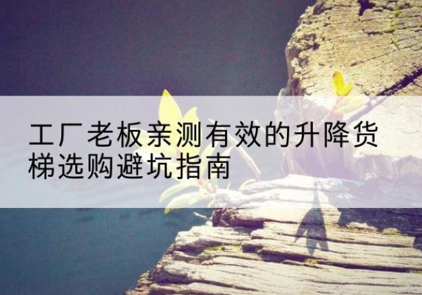 江安升降货梯怎么选-工厂老板亲测有效的升降货梯选购避坑指南